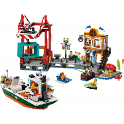 Klocki LEGO 60422 Nadmorski port ze statkiem towarowym CITY